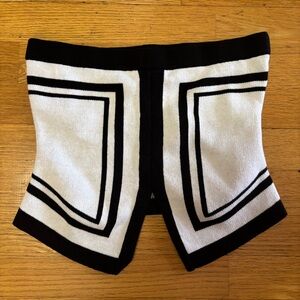 NEW Creamon Cotton Black White Minimalist Preppy Quiet Luxury Knit Tube Top S